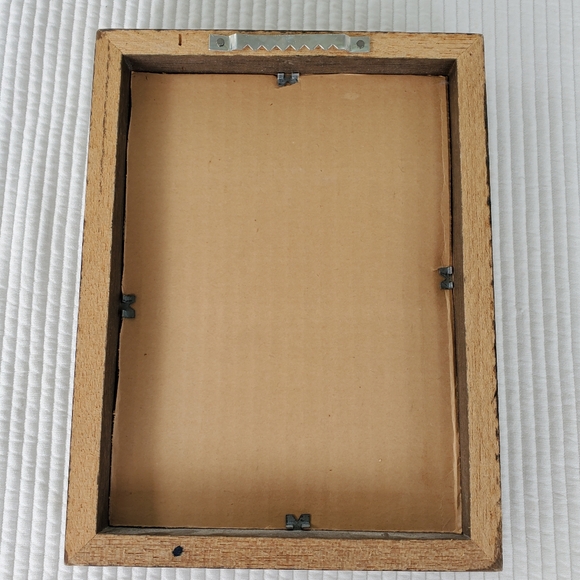 Embroidered Spinning Wheel Crewel Work 8x6 Framed Handmade Needlepoint Vintage - Picture 7 of 7